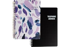 PlanAhead Address Book with Alphabetical Tabs - 8"x5.5" Spiral Address Organizer with Large Print - Telephone Book for Contacts & Passwords for Seniors - No Color Selection Available, Chosen Randomly