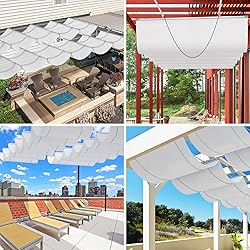SunnyRoyal Light Grey 7'x7' Waterproof Pergola