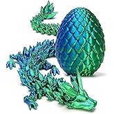 Zobetro 3D Printed Dragon Easter Basket Stuffers Surprise Egg,Articulated Crystal Dragon in Egg,Executive Dragon Fidget Desk Toys,Christmas Decorative Easter Egg Fillers Gifts for Boys Kids (Green)