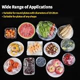 Jc.upin 100 Pack Shrinkable Food Storage Covers, Elastic Bowl Lids view 3