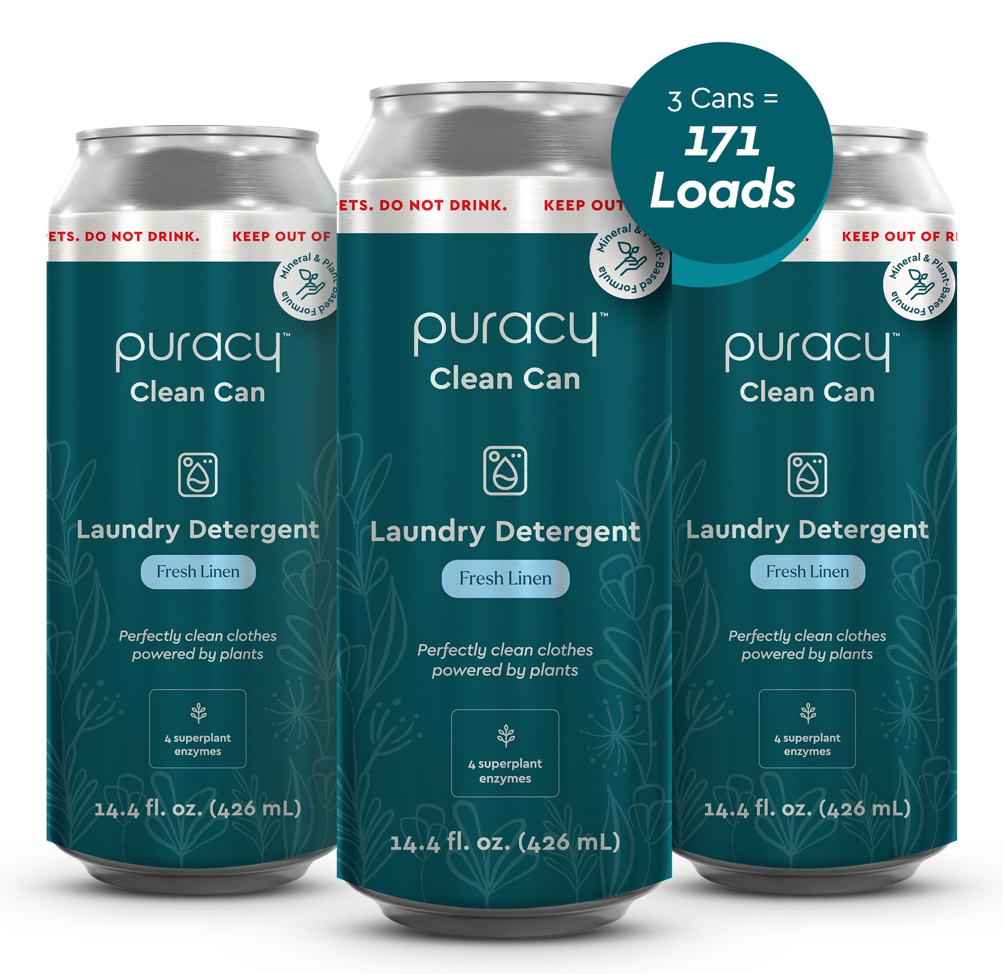 Puracy Liquid Laundry Detergent Clean Can Refill - Enzyme-Powered Liquid Laundry Detergent Concentrate, Natural Laundry Detergent Seen on TikTok, Non-Toxic (Fresh Linen, 14.4 fl) Image Puracy Liquid Laundry Detergent Clean Can Refill - Enzyme-Powered Liquid Laundry Detergent Concentrate, Natural Laundry Detergent Seen on TikTok, Non-Toxic (Fresh Linen, 14.4 fl) Image