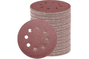 ZEHIQ 110pcs 5 Inch Sanding Disc 40 Grit, 8 Hole Hook and Loop Sandpaper Round Sanding Pads Random Orbital Sander Paper for Automotive and Wood Working