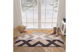 Color&Geometry Door Mats Indoor, 20"x32" Front Door Mat Door Rugs for Entryway Indoor, Non Slip Washable Entry Rugs for Inside House, Absorbent Mat Floor Mat Entryway Rug, Black Brown