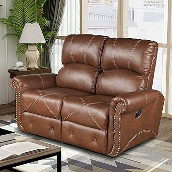 Amazon Com Merax Loveseat Leather Reclining Sofa Leather Couch