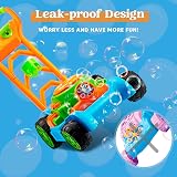 Sloosh Bubble Lawn Mower Toy Blue – 4oz + 24x12ml Bubble Solutions, Battery view 8