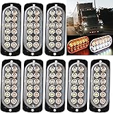 8pcs LED Emergency Strobe Light, 12-LED Surface Mount Flashing Lamps Lights for Truck Car Vehicle, Waterproof LED Emergency B