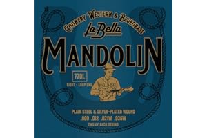 La Bella 770L Light Loop-ends Plain Steel Silver-Plated Wound Mandolin String 09-36