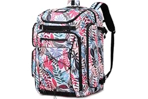 FIXITOK 60L Waterproof Ski Boot Backpack - Travel Pack for Snowboard Boots, Skis, Helmet, Goggles, Gloves - Men,Women,Youth