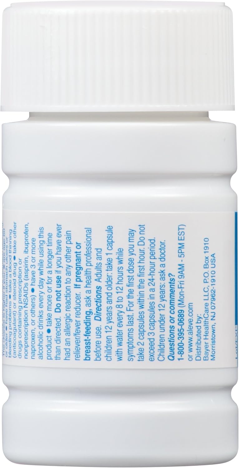 Aleve Liquid Gels with Naproxen Sodium, 220mg (NSAID) Pain Reliever/Fever Reducer, 20 Count: Health & Personal Care