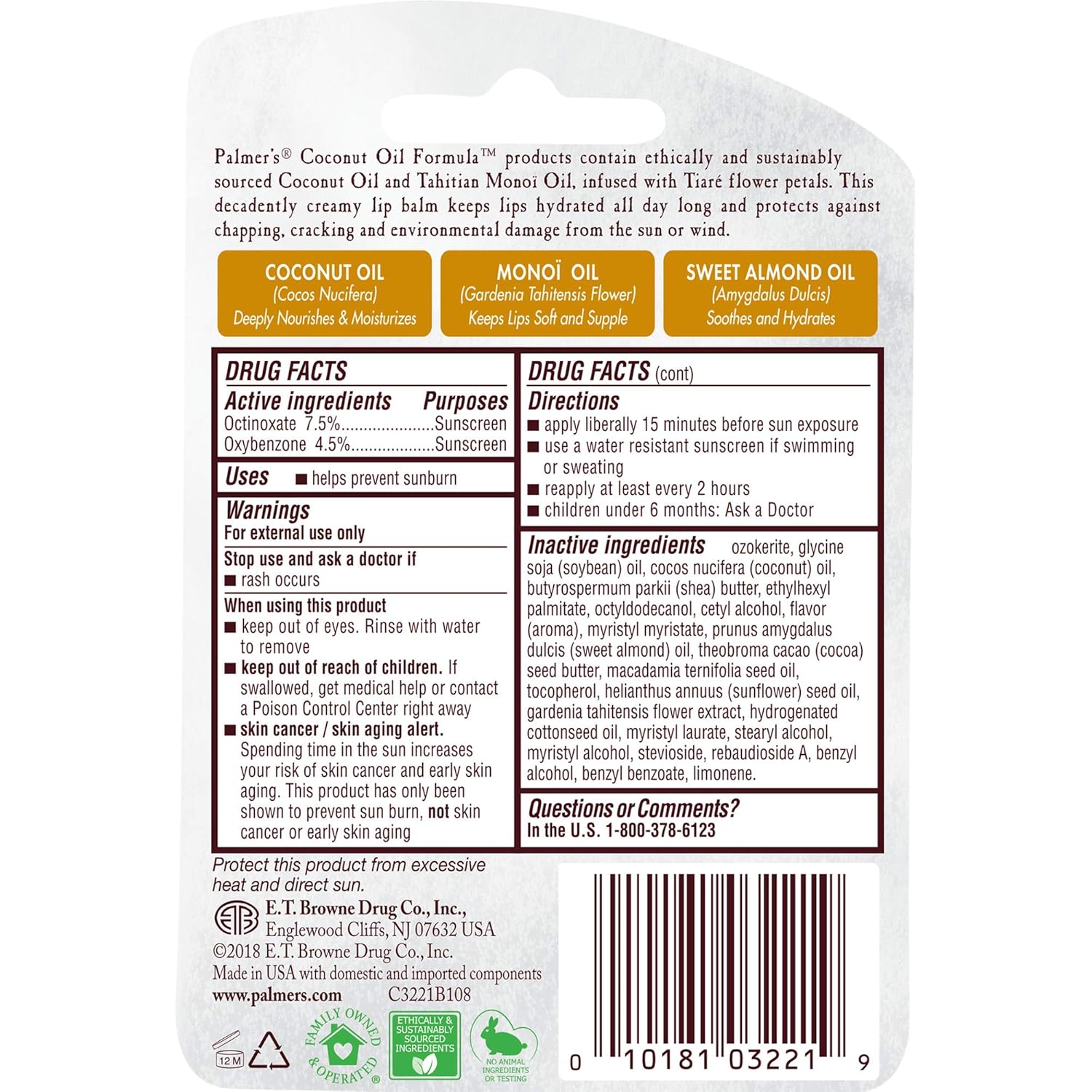 Palmer's Coconut Oil Formula Lip Balm Duo (with SPF 15) | Pack of 2 : Beauty