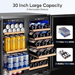 30" Wine and Beverage Refrigerator - Dual Zone Wine