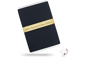 Craftido-19 Options-100% Cotton Fabric by The Yard in Solid Color 44”Wide by 3yd (9 ft) -Medium Weight 5.2 oz-Soft Cotton for Quilting, Sewing, Crafts, Binding, Backing and Lining - Black