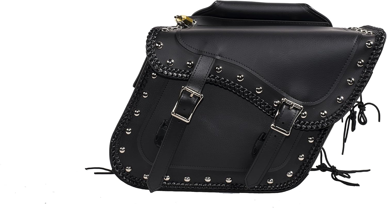 Dream Apparel Universal PVC Motorcycle Saddlebag With Heavy Duty Quick Release SD4065: Automotive