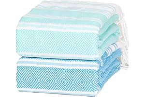 Vikumond Thin Turkish Beach Towel Lightweight Soft Cotton Extra Large XL Oversized Sand Free Sandproof Absorbent Quick Dry Towels Cloud Bath Pool Travel Compact Essentials Accessories for Adult Gifts