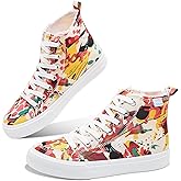 Obtaom Womens/Mens high top Canvas Shoes Play mid Calf Fashion Sneaker Casual lace up hi top Washed Canvas Shoes