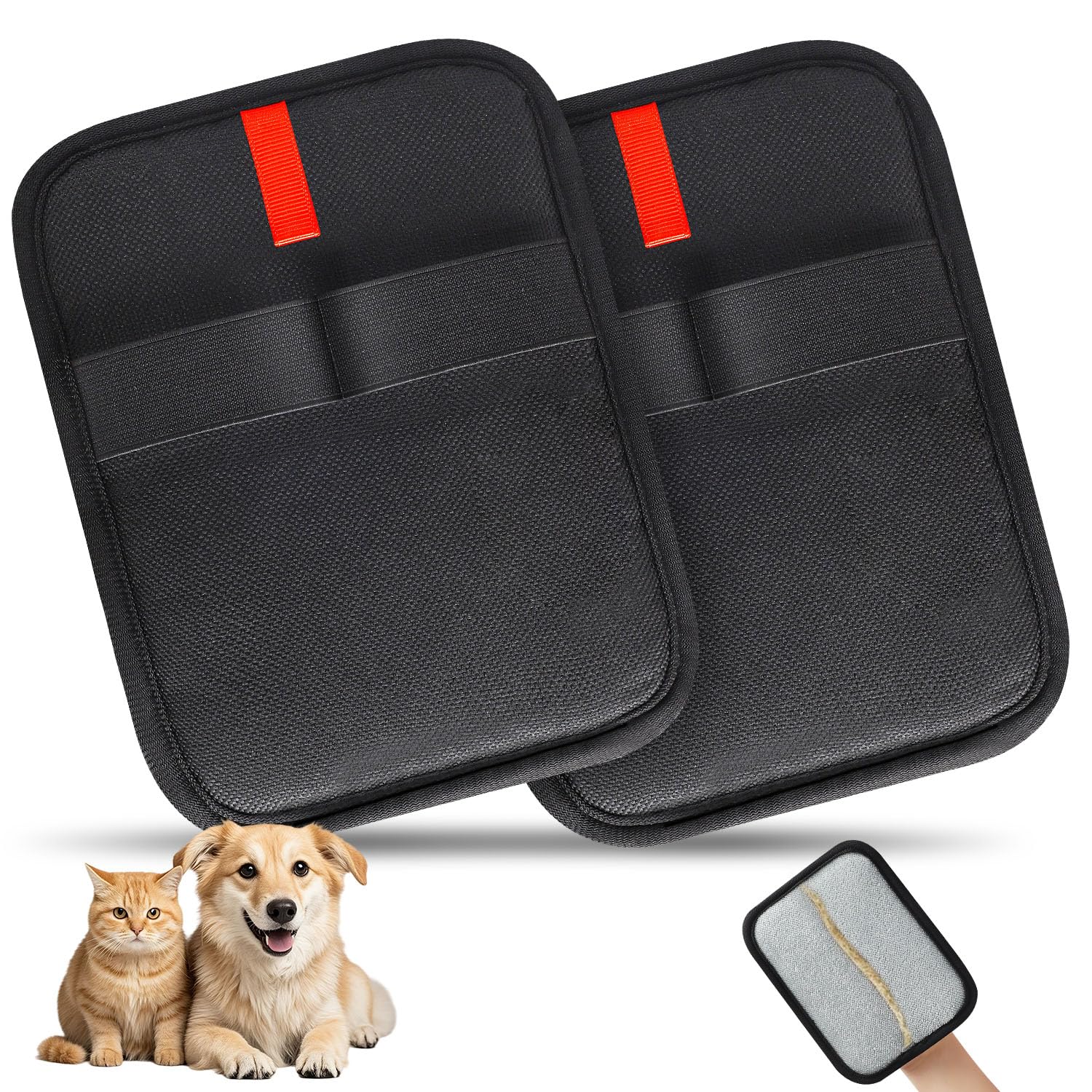Photo 1 of INABULETWO 2 Pcs Static Pet Hair Removal Gloves, Reusable Electrostatic Pet Cat Dog Hair Remover Grooming Gloves Brush Tool for Couch, Furniture, Carpet, Car Seat