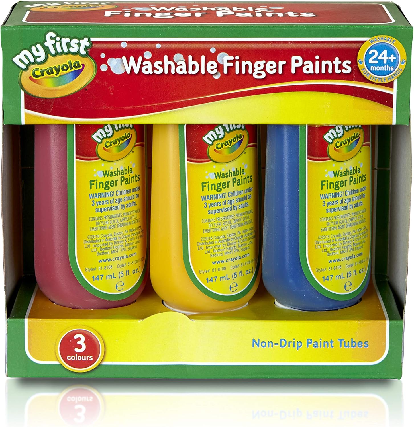 My First Crayola/Mini Kids Washable Finger Paint, Pack of 3 Amazon.co