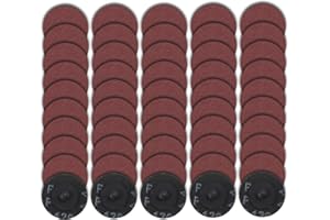 LEONTOOL 50 Pack roll Lock Quick Change Discs 2 Inches 120 Grit Sanding Discs for Drill Aluminum Oxide Coated Die Grinder Acc