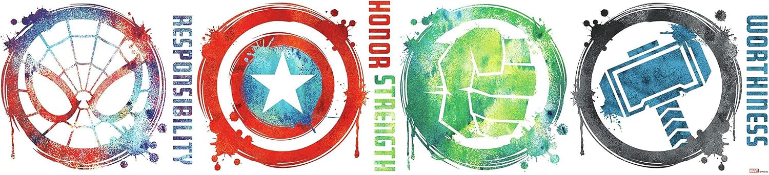 RoomMates RMK3583SCS Marvel Icons Peel and Stick Wall Decals, Multicolor ,Red, Green, Blue,8.89 cm x 3.175 cm by 20.32 cm x 20.32 cm - Image 4