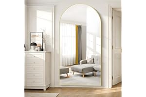 COFENY Full Length Mirror, 78" x 40" Arched Mirror Full Length Gold Floor Wall Mirror Standing, Leaning or Hanging, Arch Full