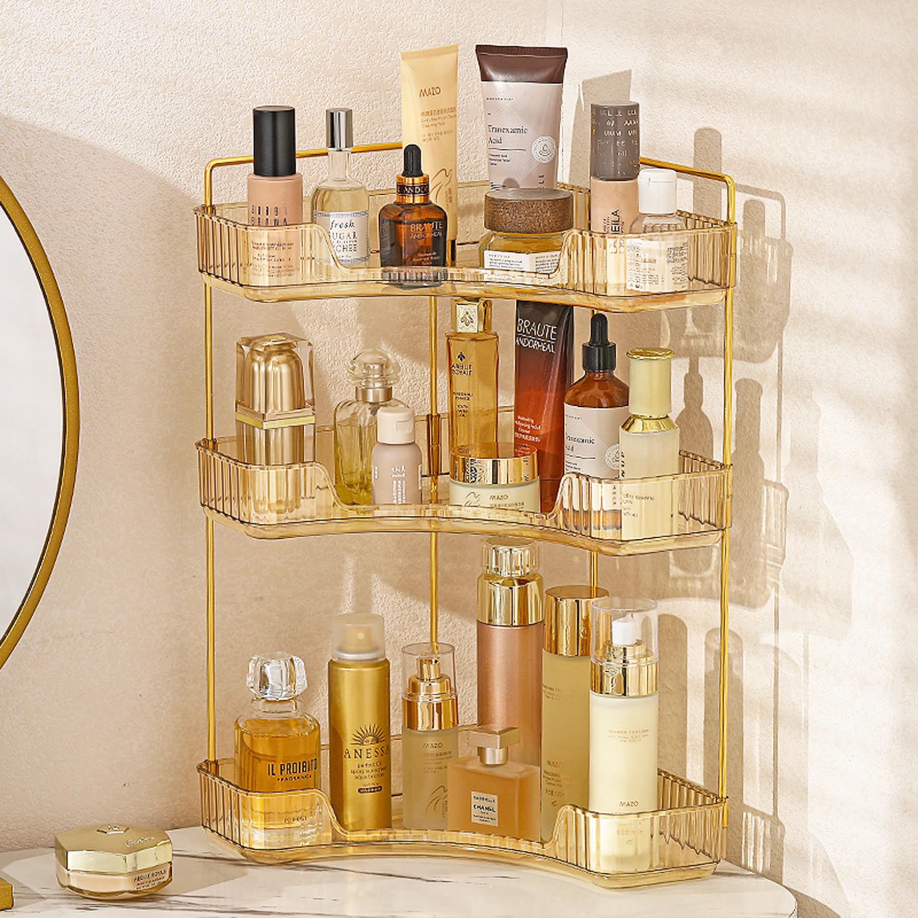 Aveniee Corner Bathroom Counter Organizer, Bathroom Countertop Shelf ...