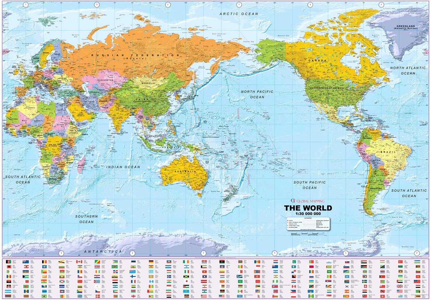 Политическая карта мира на английском языке в хорошем качестве