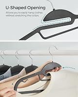 SONGMICS Plastic Hangers CRP041P01 0.5 cm Thick 41.5 cm Wide Pink/Dark Grey 20 view 3