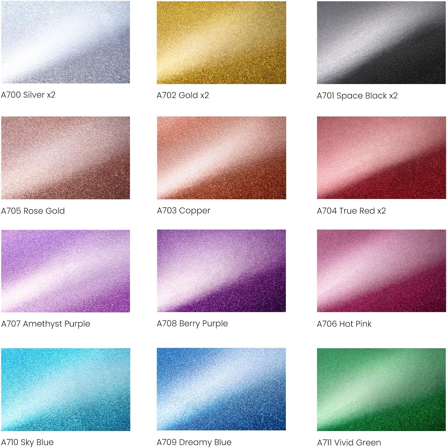 Arteza Glitter Heat Transfer Vinyl, 16 Iron On Vinyl Sheets, 10x12 Inches, Assorted Colors, Flexible & Easy to Weed, Use wolors, Flexible & Easy to Weed, Use with Any Craft Cutting Machine, Boxed: Industrial & Scientific