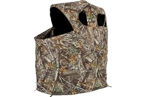 Ameristep Hunting Lightweight Portable Ultra-Compact Easy-Setup 1-Person Tent Chair Ground Blind, Mossy Oak Break-Up Country