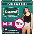 Depend Fresh Protection Adult Incontinence Underwear for Women (Formerly Depend Fit-Flex), Disposable, Maximum, Medium, Blush