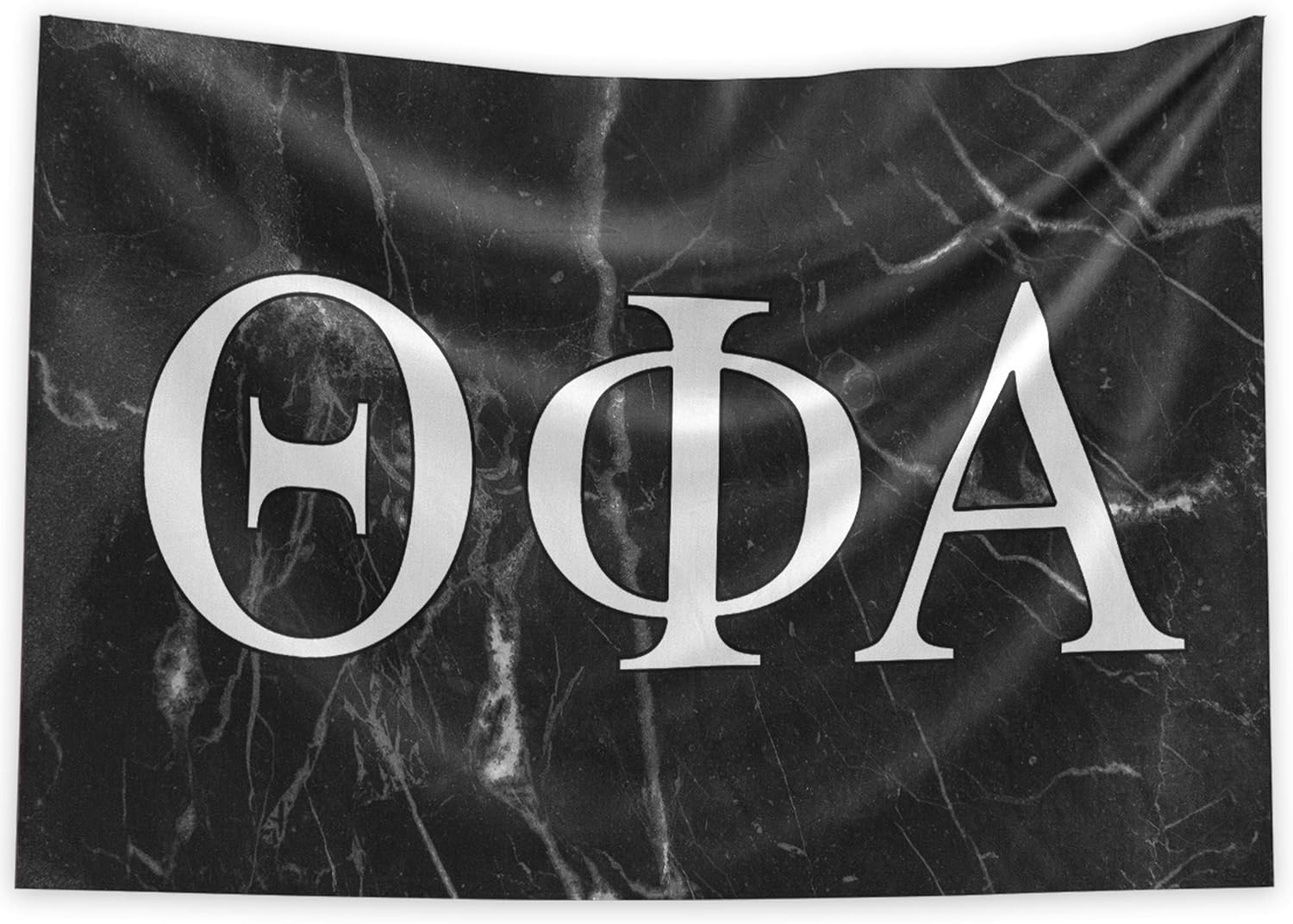 Pro-Graphx Theta Phi Alpha Greek Sorority & Fraternity Flag Officially Licensed, Tapestry, Display Banner, Sign, Letter Pattern Large Decor - 3 feet x 5 feet - Black Marble