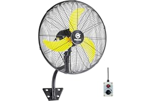 FUGOO 20'' Outdoor Quiet Oscillating Wall Fan With All Sealed Brushless DC Motor,4-Speed Waterproof Outdoor Fan, Heavy Duty Industrial Wall Mount Fans for House,Patios,Commercial,Garage,4000CFM
