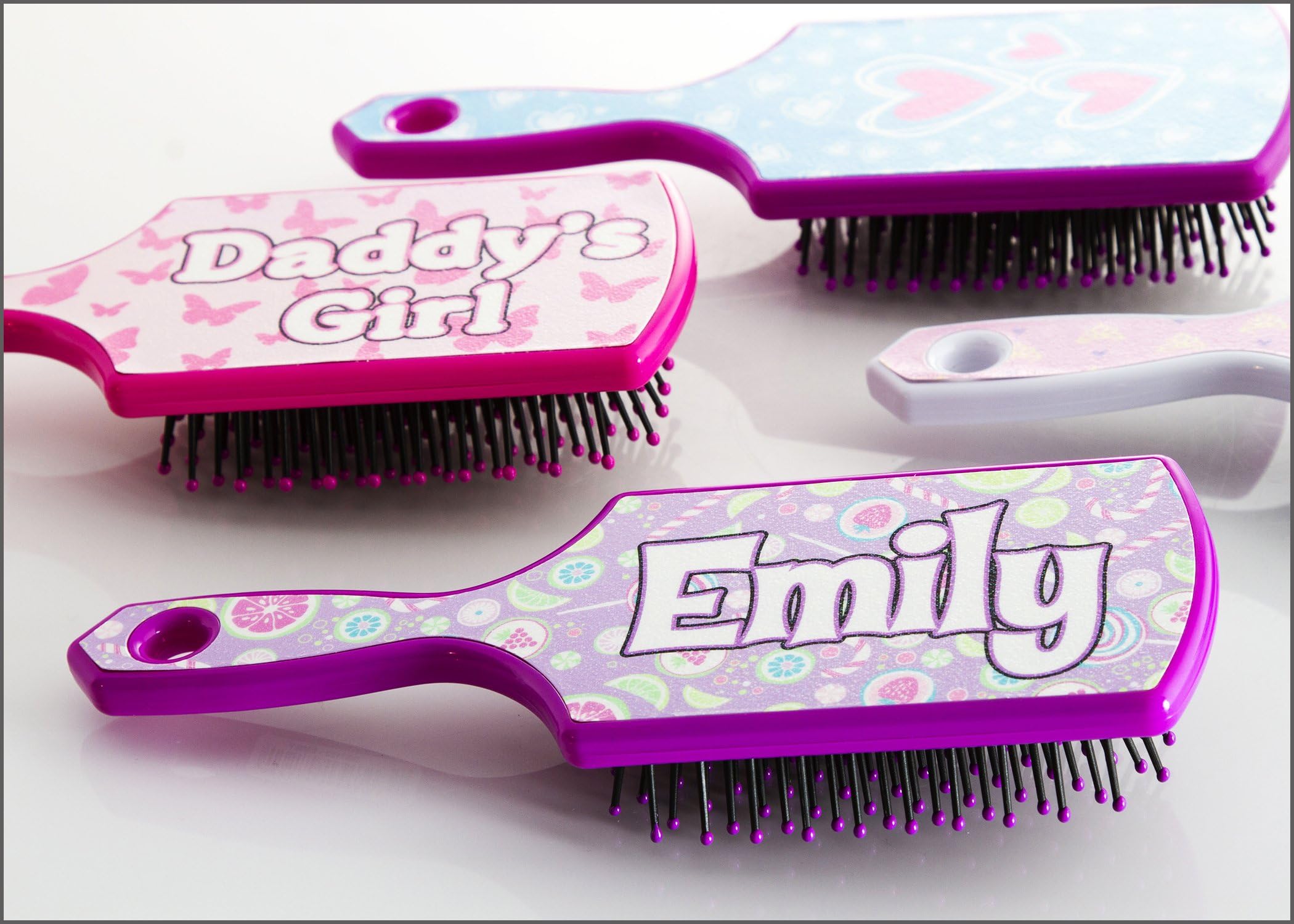 Boxer Gifts"Emily" Name Hairbrush | Cute Birthday Christmas Stocking Filler Gift for Her | Soft Bristles for Gentle Detangling