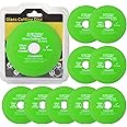 ZORUNNA 10 Pack Glass Cutting Disc for Angle Grinder, 4" X 7/8” Glass Ceramic Diamond Cutting Disc, Ultra-Thin Glass Cutter Blade for Cutting and Grinding Glass, Jade, Crystal, Tile, Ceramic.
