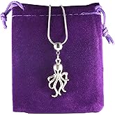 Dave The Bunny Octopus Jewelry for Women and Men - Gothic Jewelry Stainless Steel Snake Chain Ocean Necklace with Alloy Charm, Unique Ocean Jewelry for Men and Women and makes Great Punk Jewelry