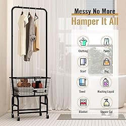 ALIMORDEN Laundry Cart with Clothes Rack, Rolling