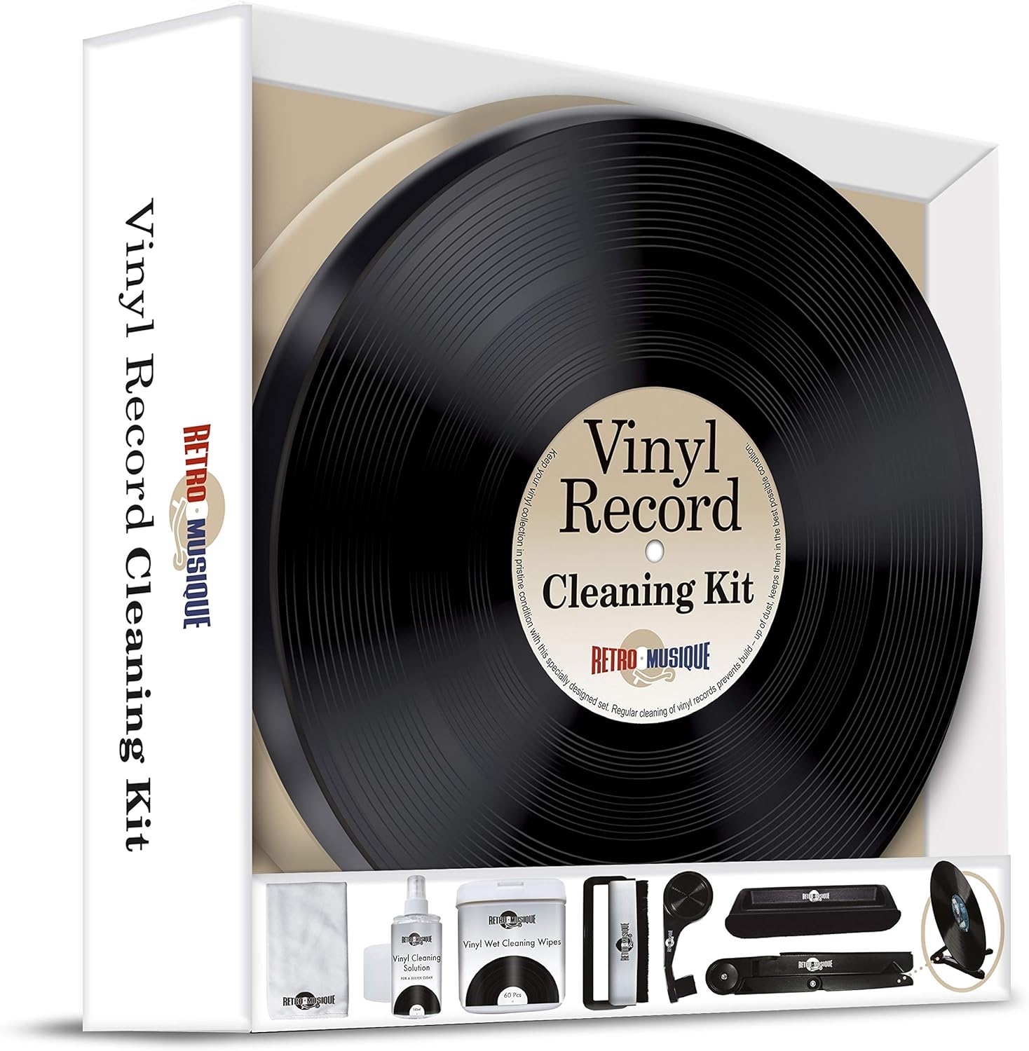 Complete Vinyl Record Cleaning Kit, Housed in a Retro Metal Tin. Includes Everything You Could
