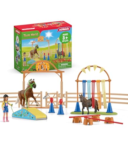 Amazon.com: Schleich Farm World, Horse Toy for Kids, Agility at