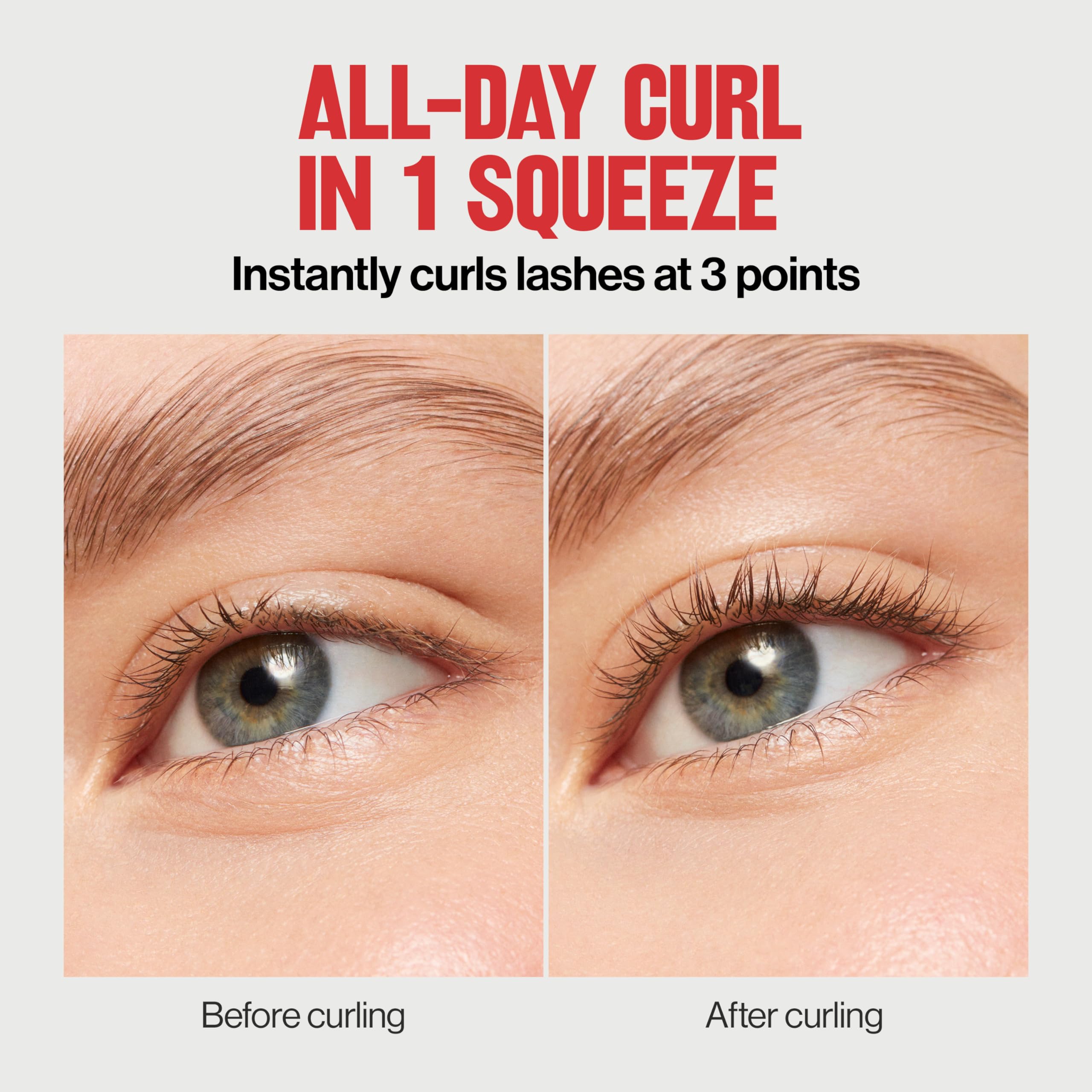 Revlon Triple-Stepped Lash Curler, Eyelash Lift For a Super-Curled Look in One Squeeze, 3-Tiered Pads for Gentle, Tug-Free Curling, 1 Count