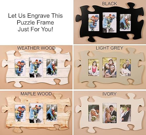 Amazon Com Personalized Puzzle Picture Frame Multi Photo