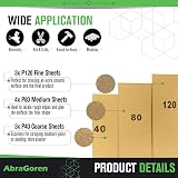 AbraGoren Sandpaper Sheets 10pk Mixed Grit Wood Walls Fine Medium Coarse view 2