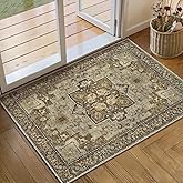 Ciicool Washable Vintage Area Rug, 2x3ft Small Boho Rug, Ultra Soft Rugs for Entryway, Non-Slip Entry Rugs Oriental Low-Pile Indoor Mat Floor Carpet for Entrance Bedroom Kitchen Bathroom Foyer Decor