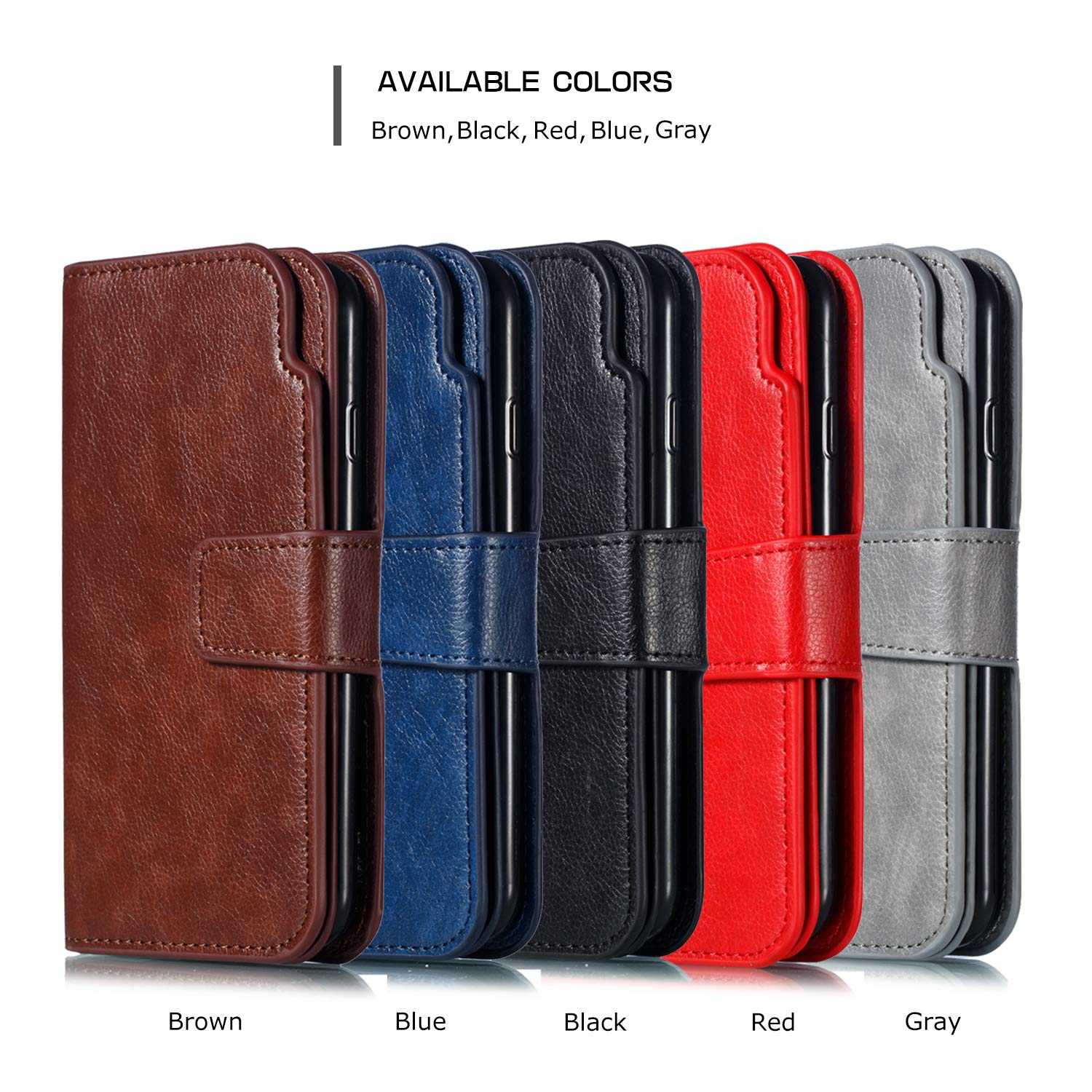 Pppolp Leder Tasche Handyhü Lle Flip Wallet Schutzhü Lle Fü - 