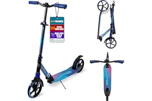 OUTDOORCRUISER Outdoor Cruiser Kick Scooter for Ages 6+, for Kids, Teens, and Adult, Max Load 250 LBS, Foldable, 8-inch Big Wheels, Dual Suspension, 3 Adjustable Levels, Child Safety Approved