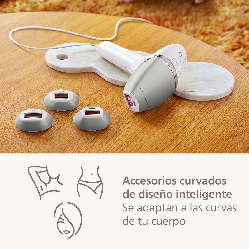 Philips Lumea série 8000, dispositivo de depilação IPL, alternativa a laser, SenseIQ, 3 acessórios para corpo, rosto e áreas de precisão, BRI946/00