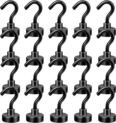 Neosmuk Magnetic Hooks 22 lb Heavy Duty Magnets with Hook Pack of 20