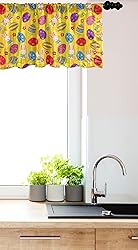 Ambesonne Easter Window Valance, Funky Colorful