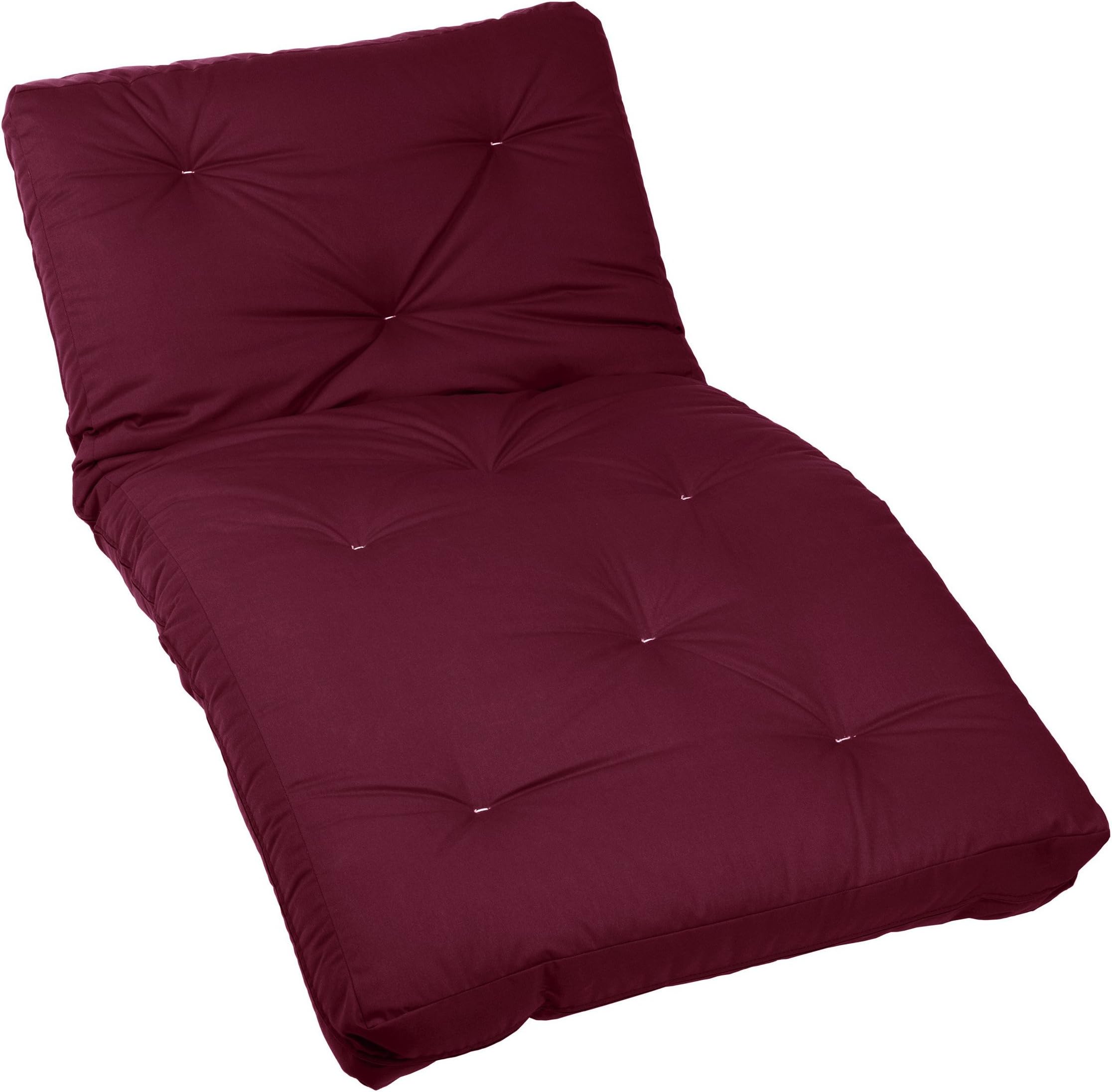 Mozaic Twin Size 6-inch Cotton Twill Futon Mattress, Burgundy