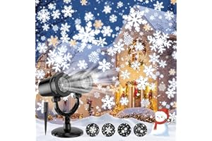 BOTUMIUY Christmas Snowflake Projector Light, 2025 Dual Head Snowflake Light, IP65 Waterproof, Rotating LED Snowfall Projector for Indoor Outdoor Christmas Party Garden Decorations
