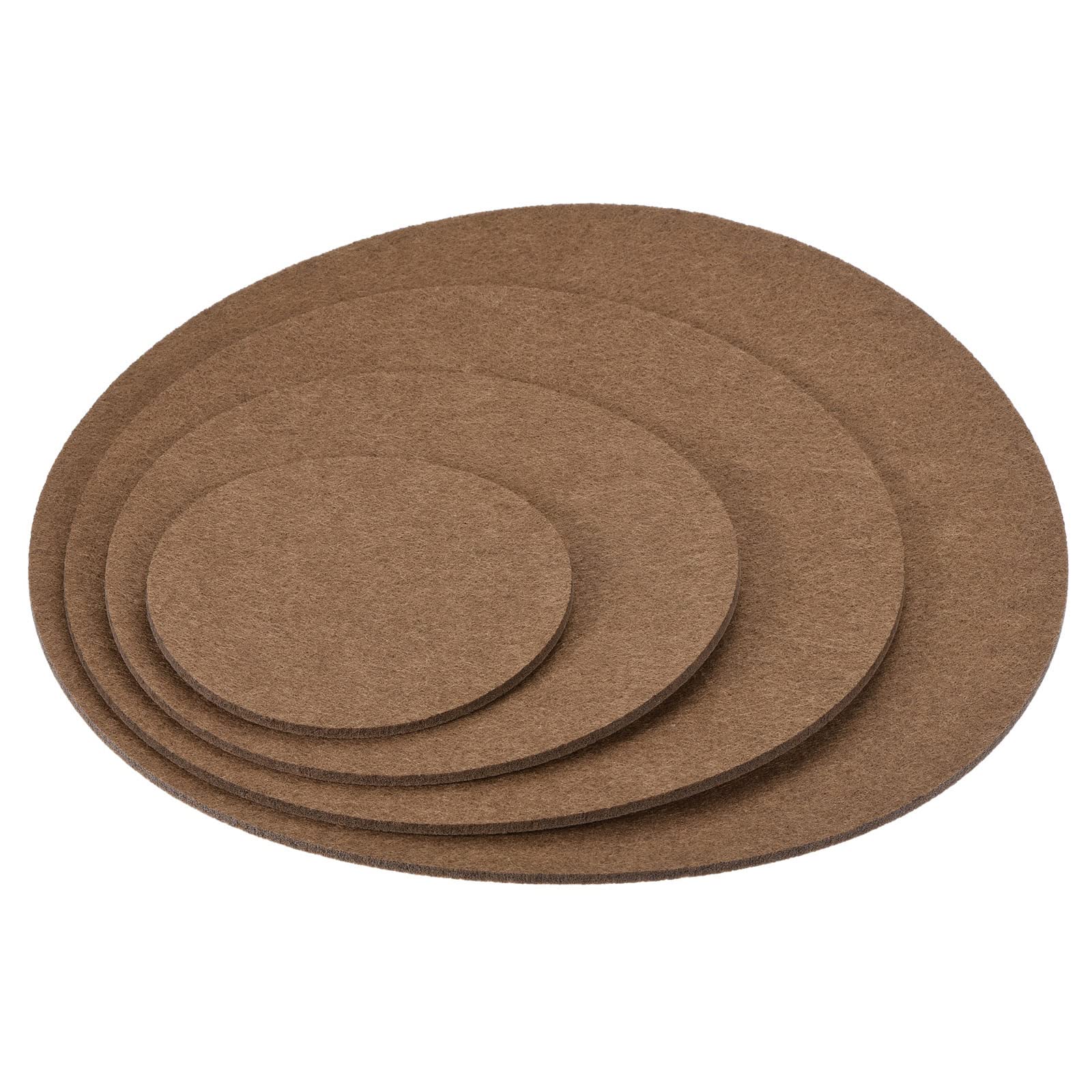 M METERXITY 8 Pack Planter Coasters Set Felt Round Flowerpot Drip Pad Mat Apply to Outdoor/Garden (4" 6" 8" 10", Brown)